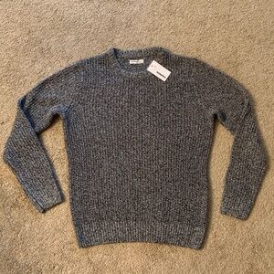NWT SOFT Sonoma Sweater Mens S Black White Gray Heather Crewneck Small Medium
